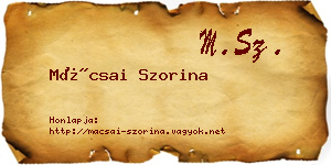 Mácsai Szorina névjegykártya